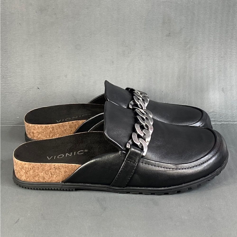 Womens Vionic Georgie Leather black Slip On Shoes  size 6.5